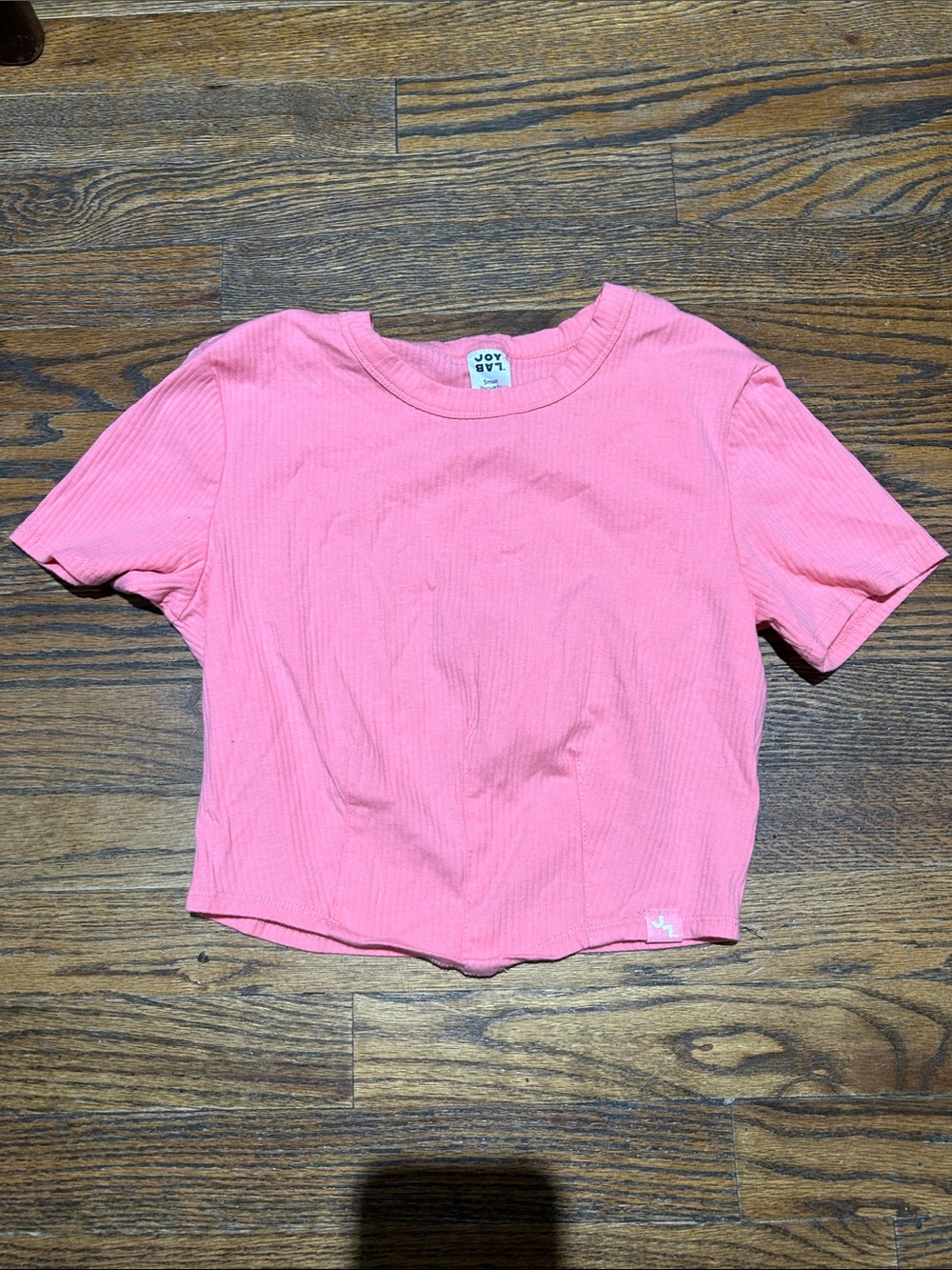 Joy By Orange / Pink  Ribbed Cropped Tee